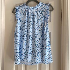 Lilly Pulitzer Cambria top in zanzibar blue polka dot sz m